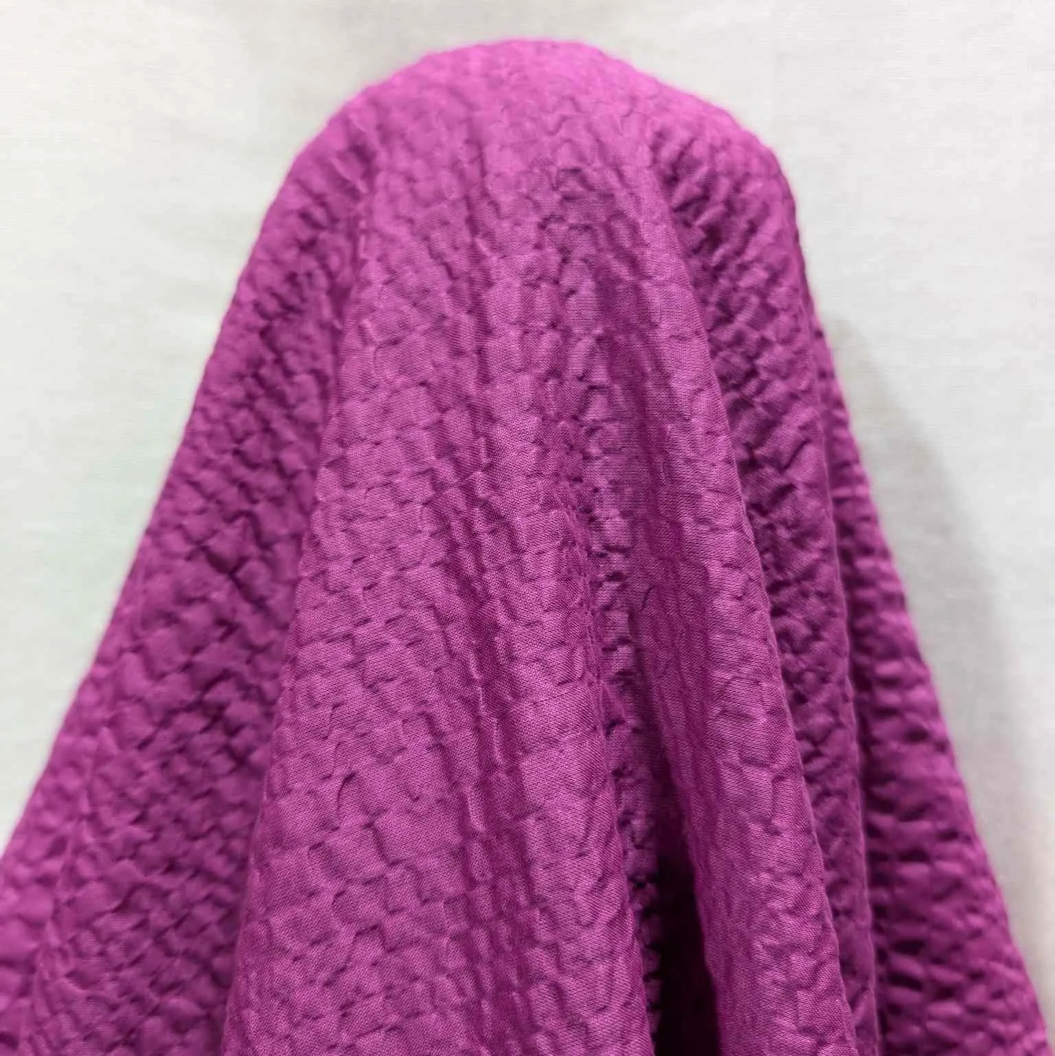 Cotton Voile, Seersucker Self Stripe, Magenta