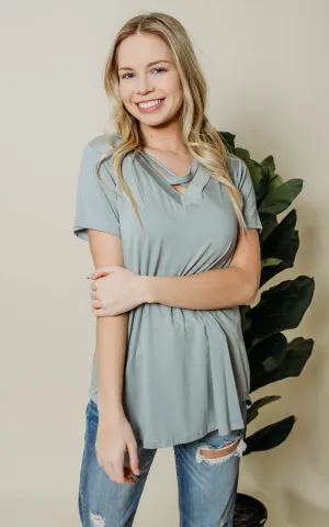 Criss Cross Solid Top- Final Sale