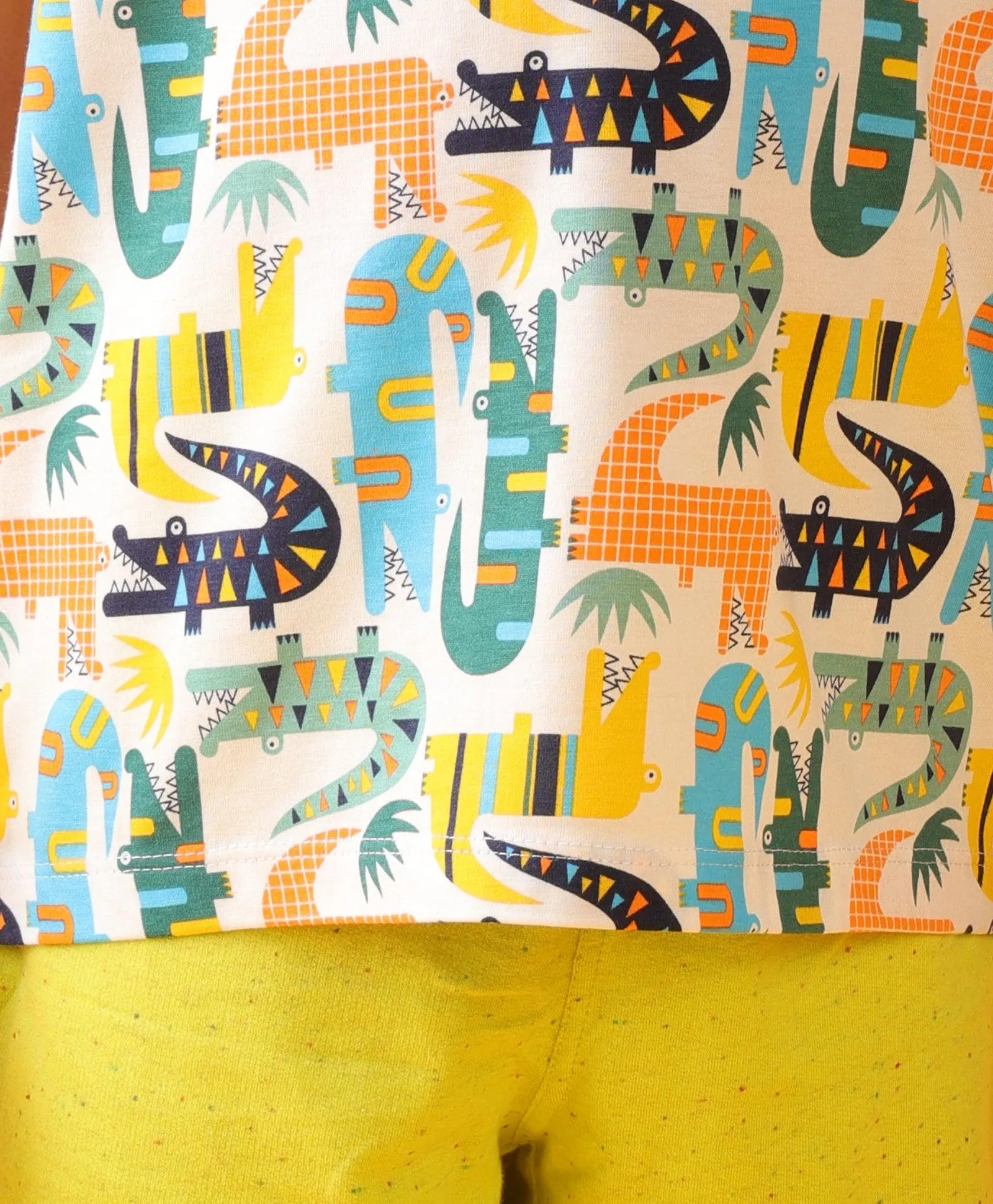 CROCODILE LIME BOYS SHORTS SET - WHITE/LIME
