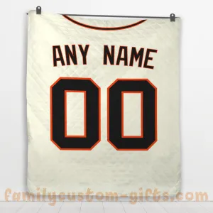 Custom Premium Quilt Blanket San Francisco Jersey Baseball Personalized Quilt Gifts for Her & Him