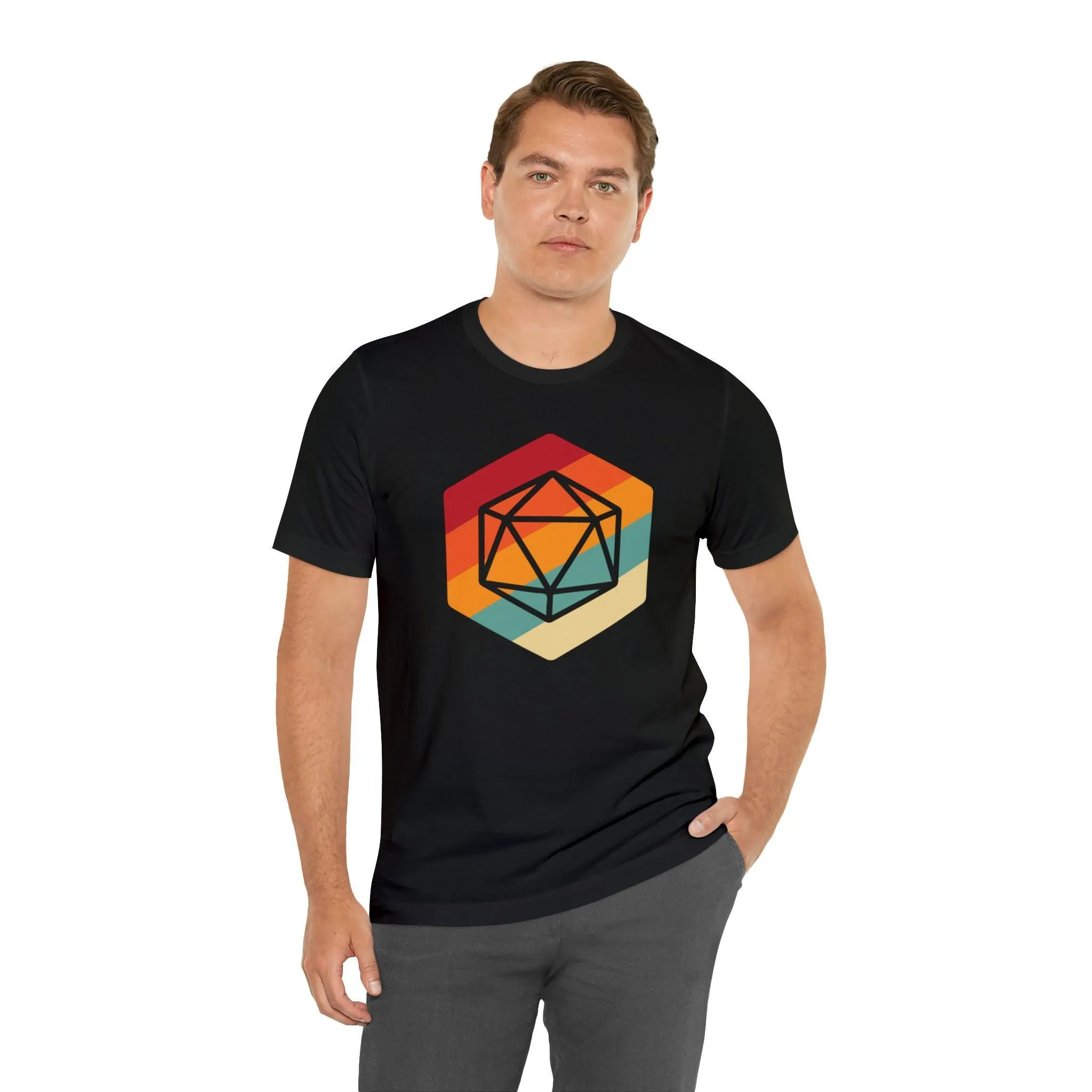 D20 Retro gaming shirt DM gift| | Dungeon Master gift | dnd shirt | ttrpg Nerd tshirt | dungeons and dragons Short Sleeve Tee d20 shirt