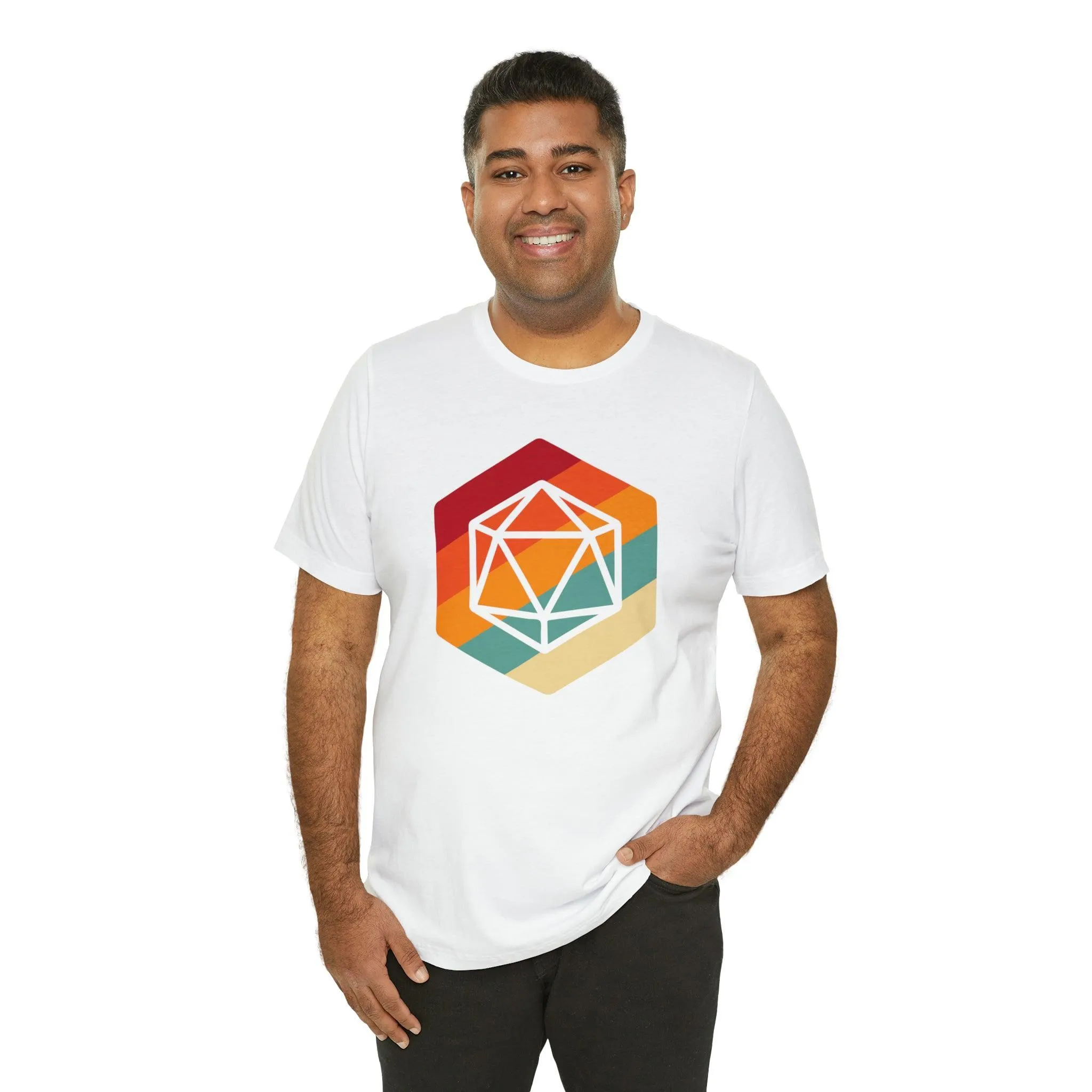 D20 Retro gaming shirt DM gift| | Dungeon Master gift | dnd shirt | ttrpg Nerd tshirt | dungeons and dragons Short Sleeve Tee d20 shirt