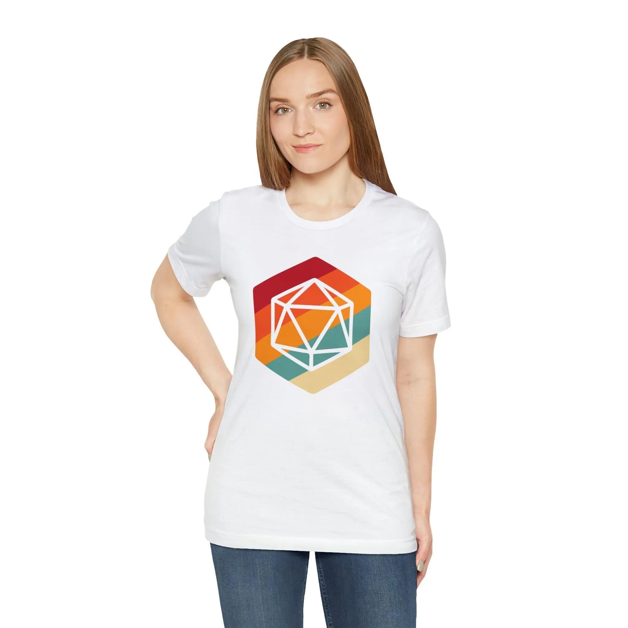 D20 Retro gaming shirt DM gift| | Dungeon Master gift | dnd shirt | ttrpg Nerd tshirt | dungeons and dragons Short Sleeve Tee d20 shirt