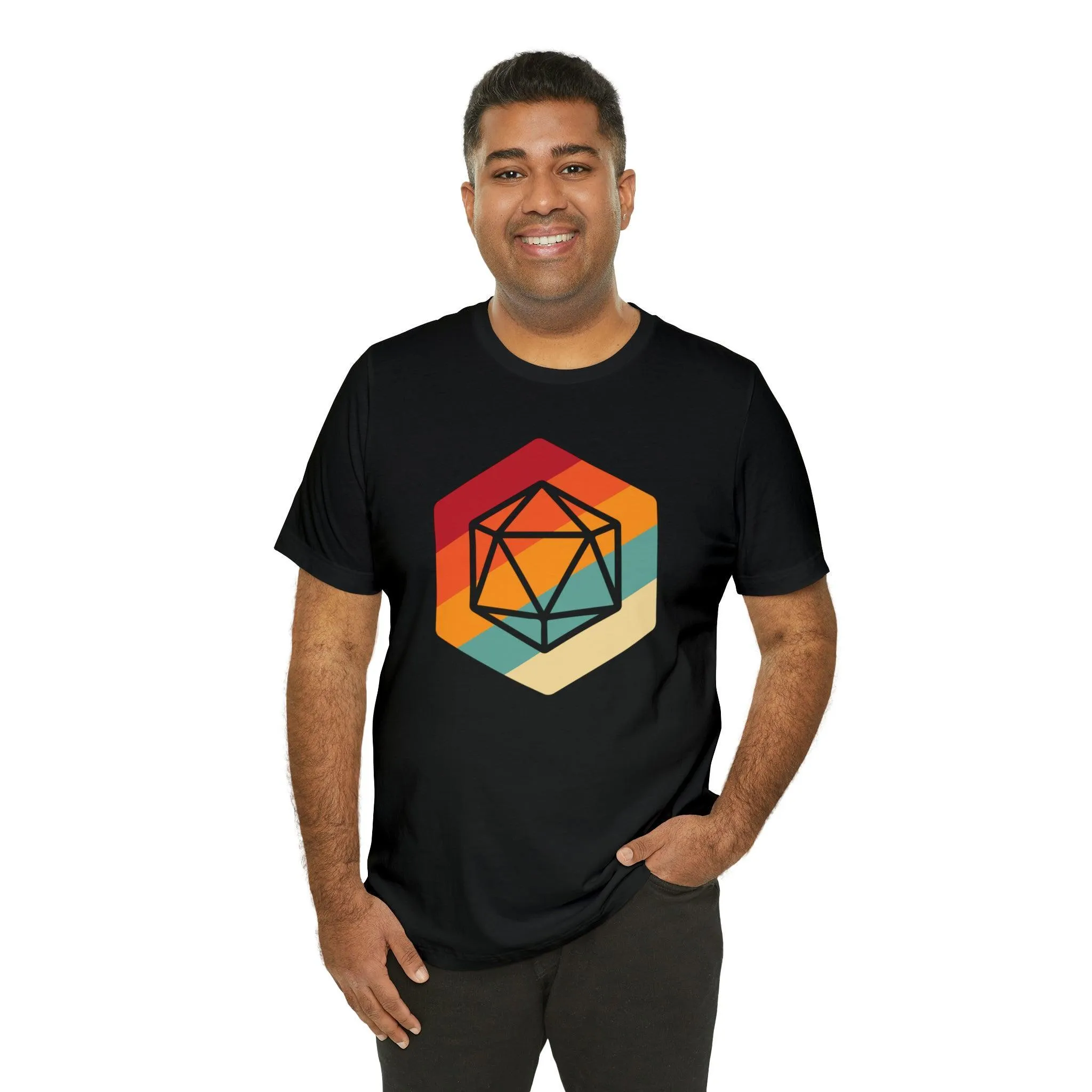 D20 Retro gaming shirt DM gift| | Dungeon Master gift | dnd shirt | ttrpg Nerd tshirt | dungeons and dragons Short Sleeve Tee d20 shirt