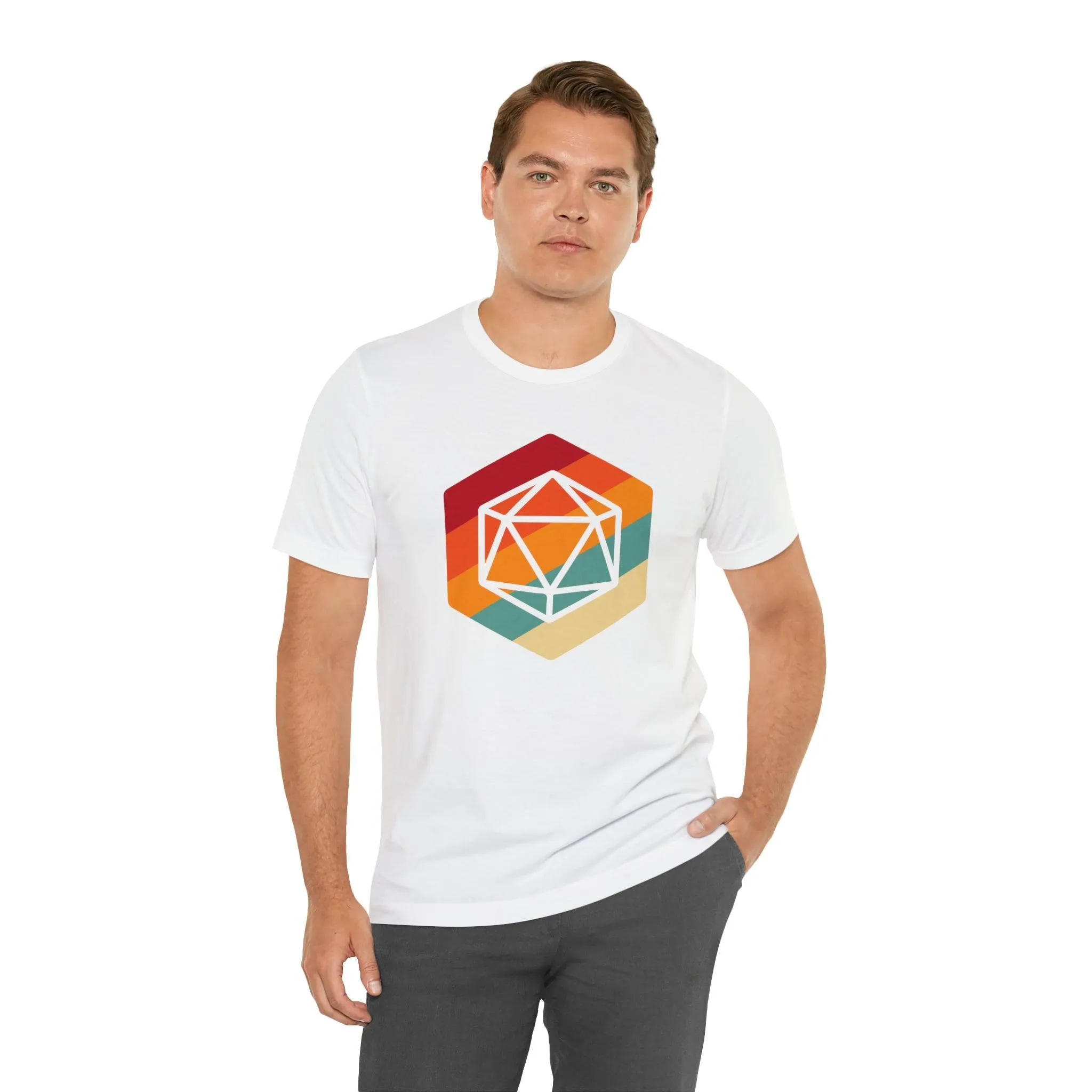 D20 Retro gaming shirt DM gift| | Dungeon Master gift | dnd shirt | ttrpg Nerd tshirt | dungeons and dragons Short Sleeve Tee d20 shirt