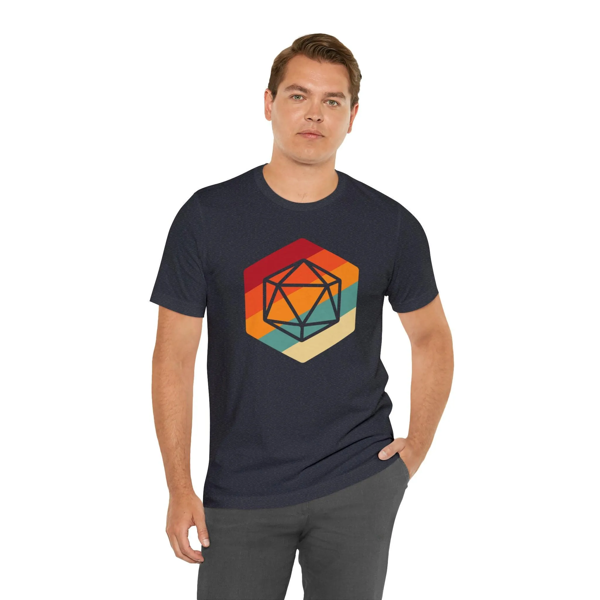 D20 Retro gaming shirt DM gift| | Dungeon Master gift | dnd shirt | ttrpg Nerd tshirt | dungeons and dragons Short Sleeve Tee d20 shirt