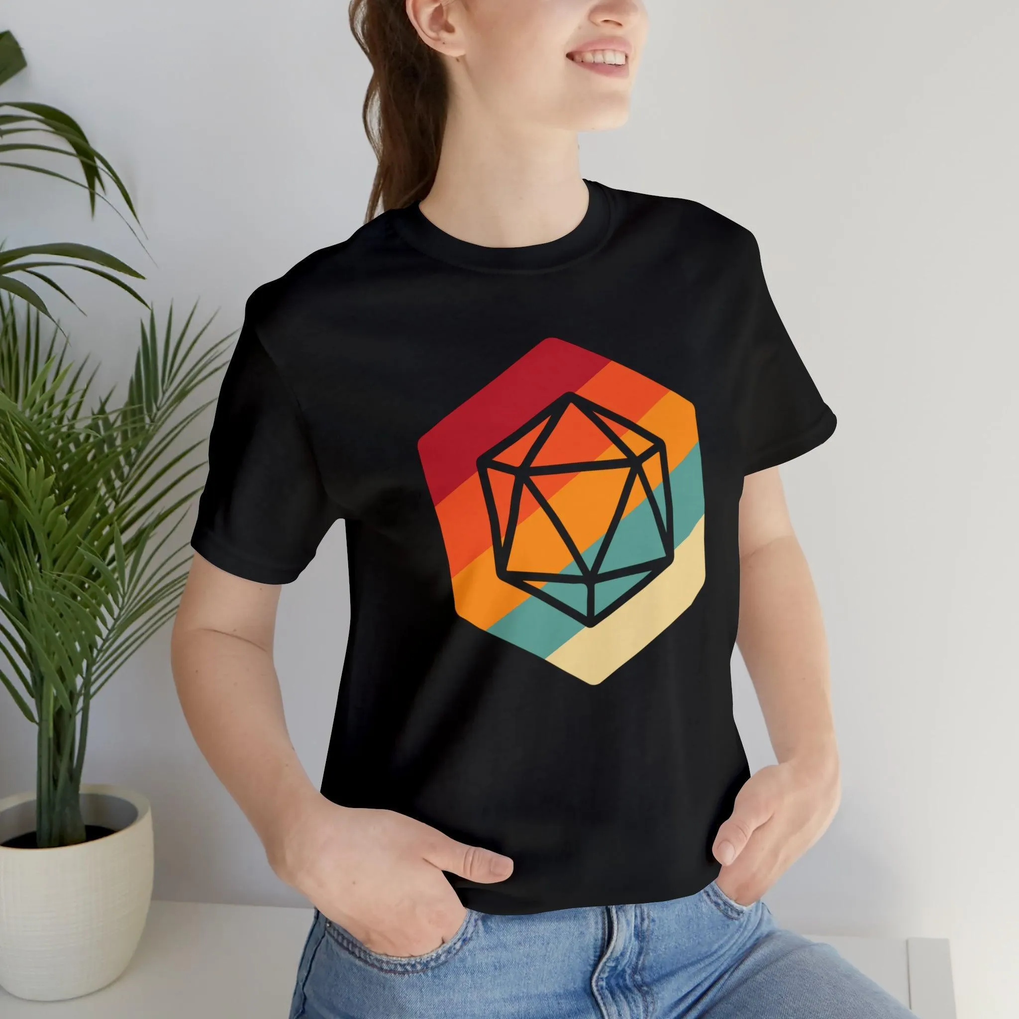 D20 Retro gaming shirt DM gift| | Dungeon Master gift | dnd shirt | ttrpg Nerd tshirt | dungeons and dragons Short Sleeve Tee d20 shirt