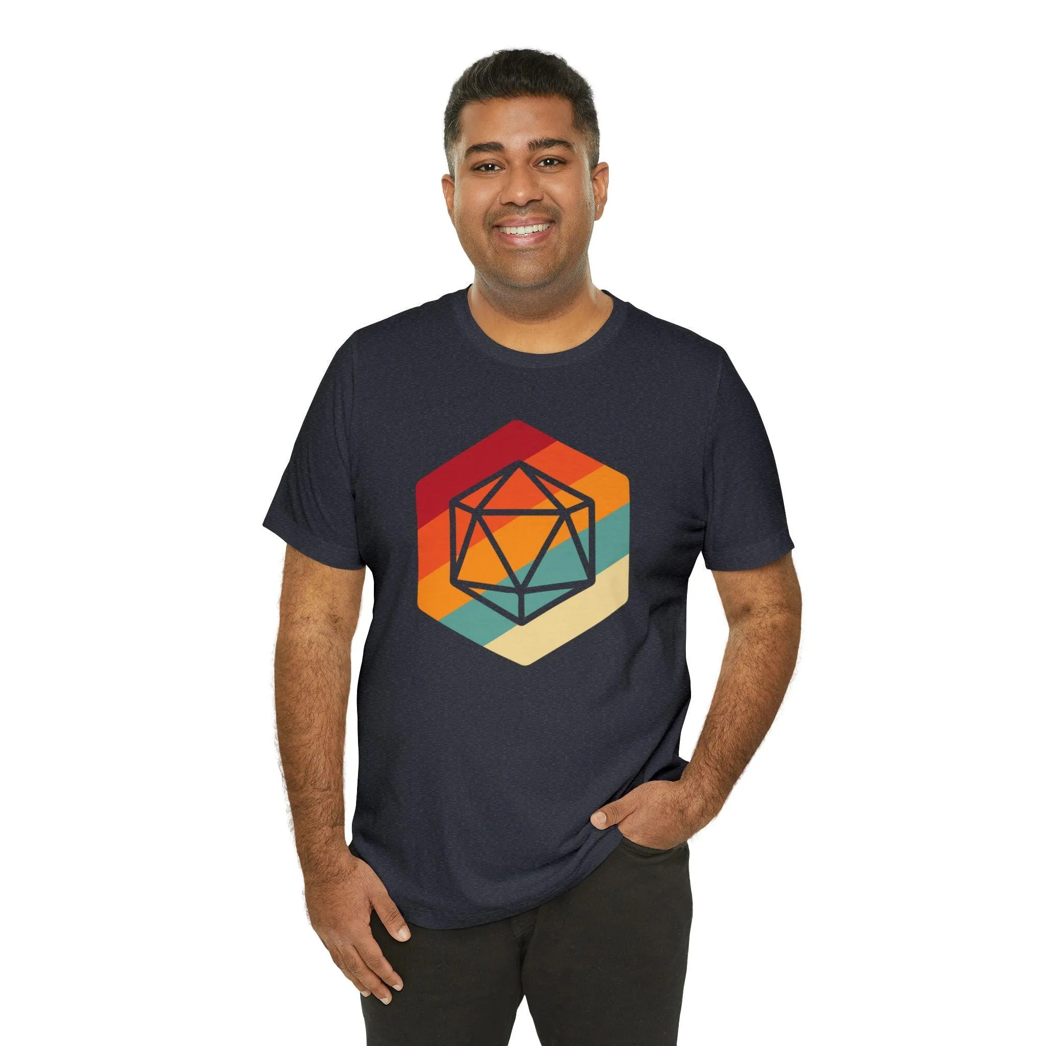 D20 Retro gaming shirt DM gift| | Dungeon Master gift | dnd shirt | ttrpg Nerd tshirt | dungeons and dragons Short Sleeve Tee d20 shirt