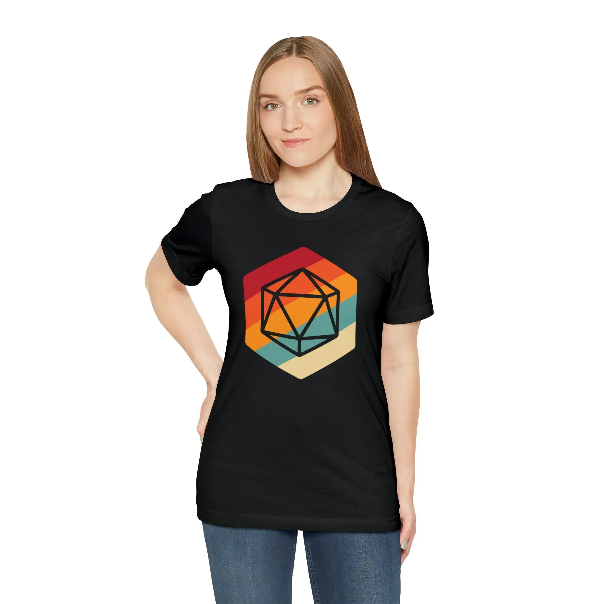 D20 Retro gaming shirt DM gift| | Dungeon Master gift | dnd shirt | ttrpg Nerd tshirt | dungeons and dragons Short Sleeve Tee d20 shirt