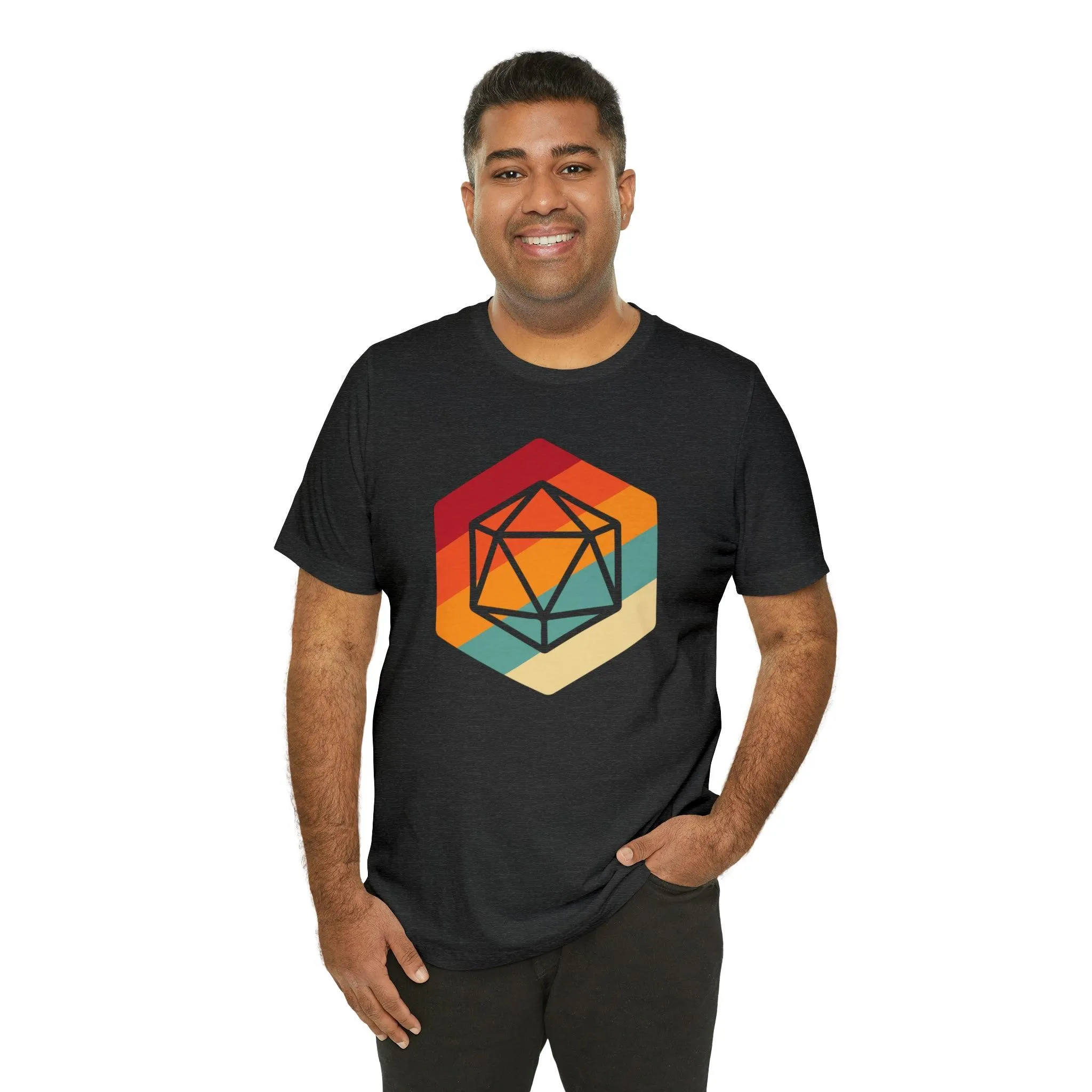 D20 Retro gaming shirt DM gift| | Dungeon Master gift | dnd shirt | ttrpg Nerd tshirt | dungeons and dragons Short Sleeve Tee d20 shirt