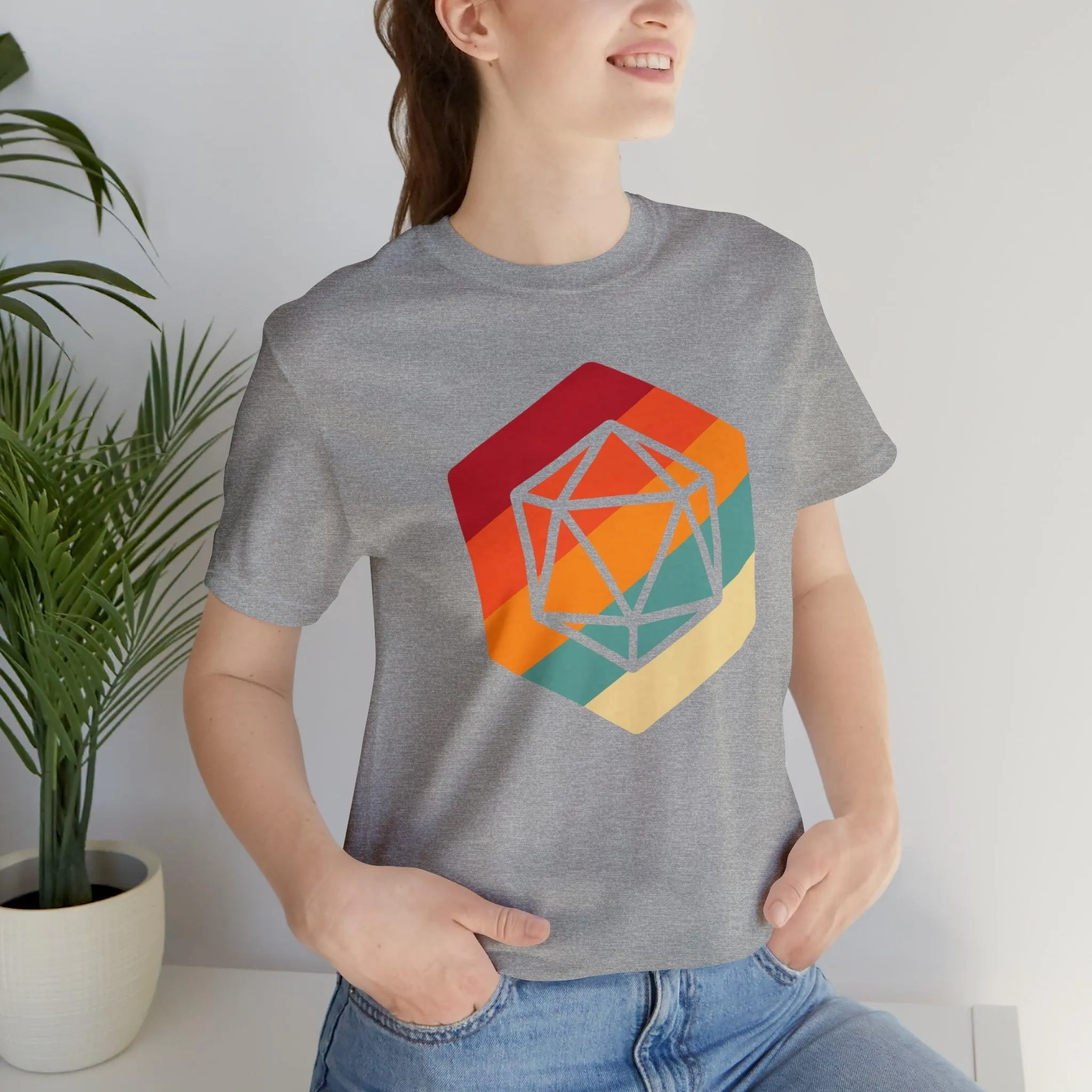 D20 Retro gaming shirt DM gift| | Dungeon Master gift | dnd shirt | ttrpg Nerd tshirt | dungeons and dragons Short Sleeve Tee d20 shirt
