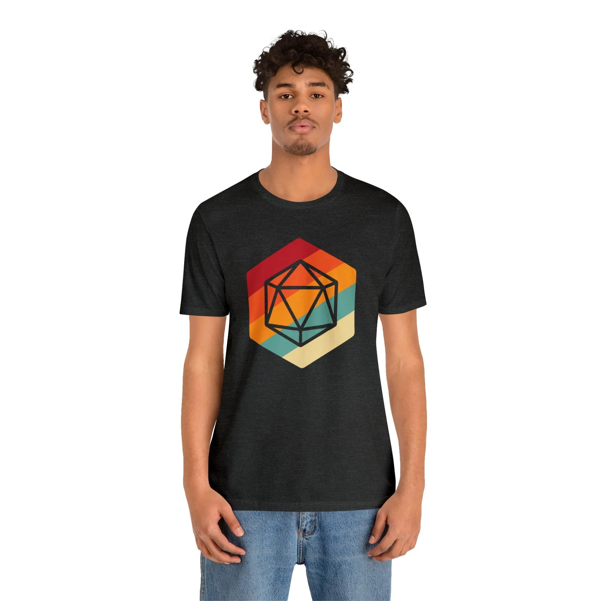 D20 Retro gaming shirt DM gift| | Dungeon Master gift | dnd shirt | ttrpg Nerd tshirt | dungeons and dragons Short Sleeve Tee d20 shirt
