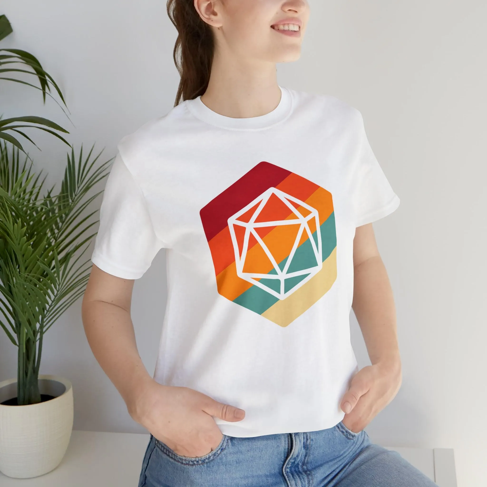 D20 Retro gaming shirt DM gift| | Dungeon Master gift | dnd shirt | ttrpg Nerd tshirt | dungeons and dragons Short Sleeve Tee d20 shirt