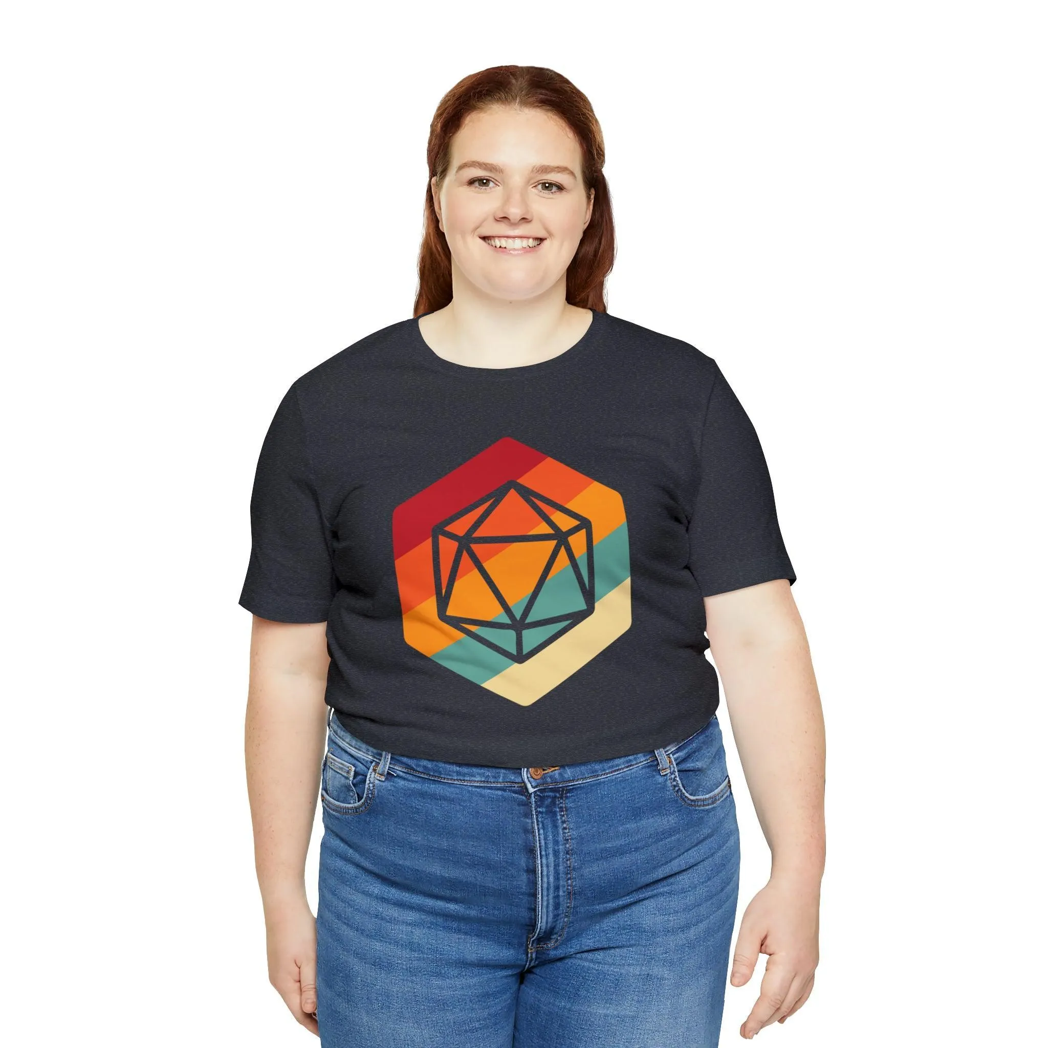 D20 Retro gaming shirt DM gift| | Dungeon Master gift | dnd shirt | ttrpg Nerd tshirt | dungeons and dragons Short Sleeve Tee d20 shirt