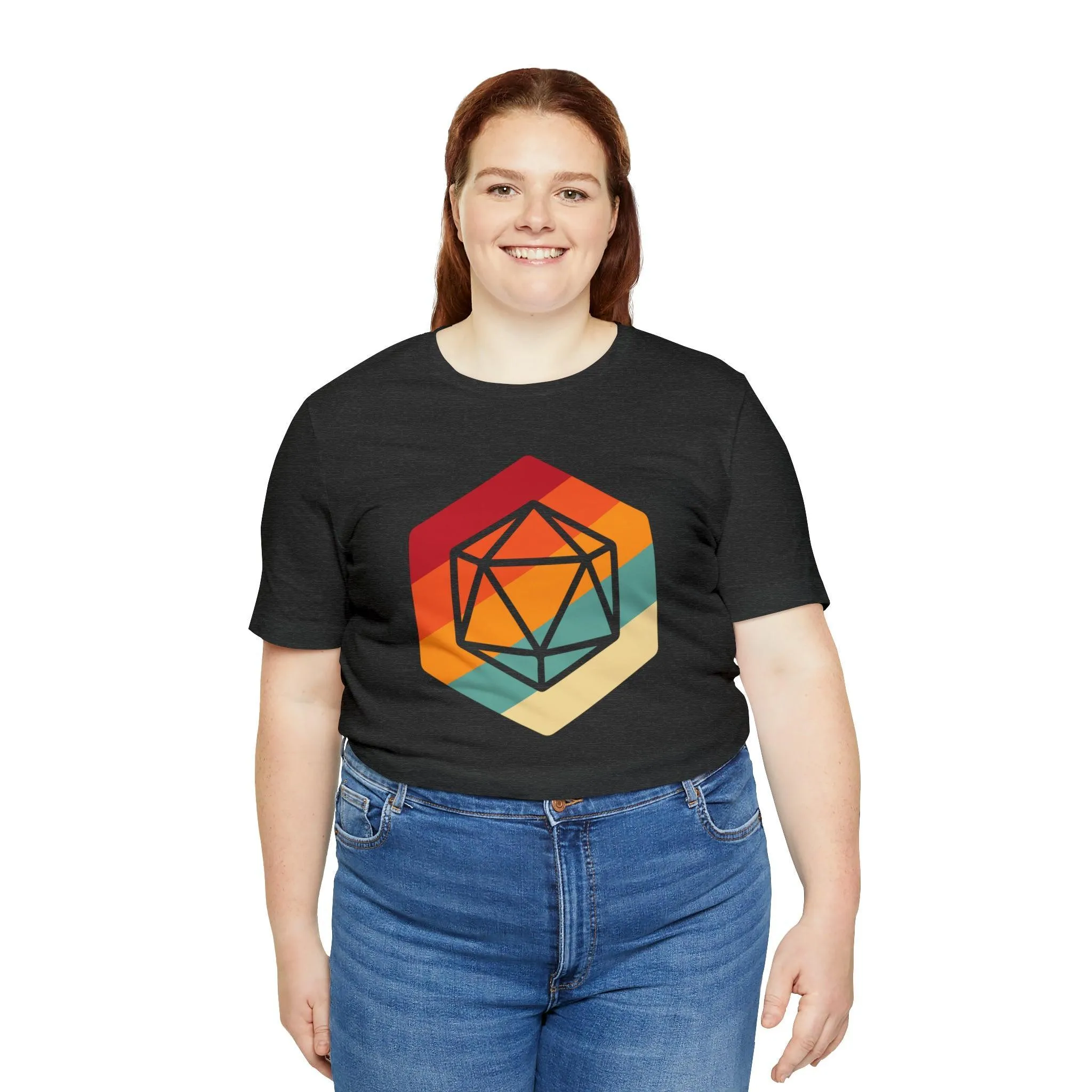 D20 Retro gaming shirt DM gift| | Dungeon Master gift | dnd shirt | ttrpg Nerd tshirt | dungeons and dragons Short Sleeve Tee d20 shirt