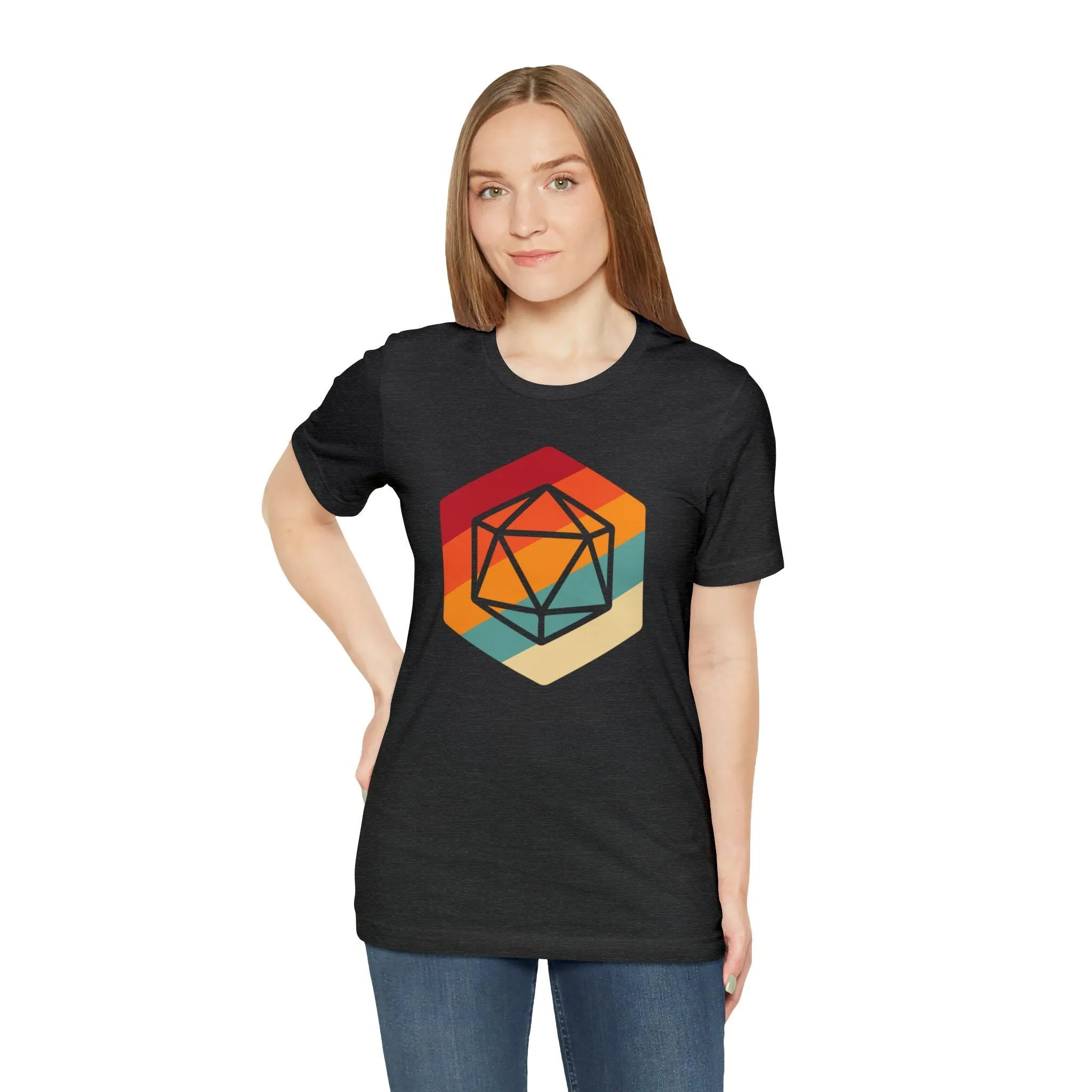 D20 Retro gaming shirt DM gift| | Dungeon Master gift | dnd shirt | ttrpg Nerd tshirt | dungeons and dragons Short Sleeve Tee d20 shirt