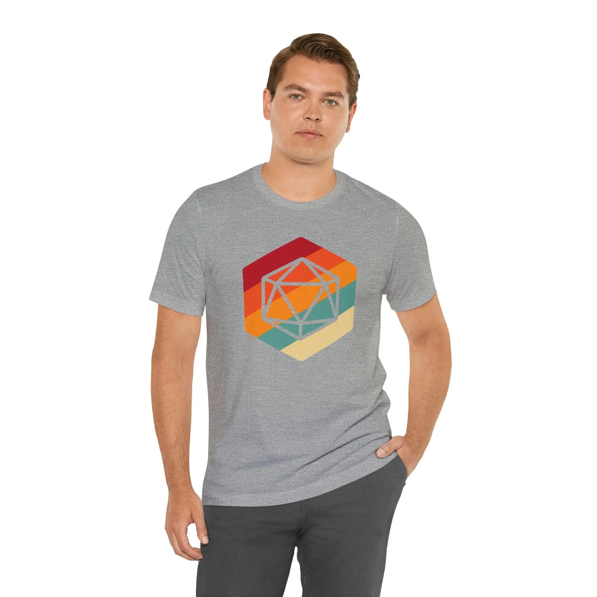D20 Retro gaming shirt DM gift| | Dungeon Master gift | dnd shirt | ttrpg Nerd tshirt | dungeons and dragons Short Sleeve Tee d20 shirt