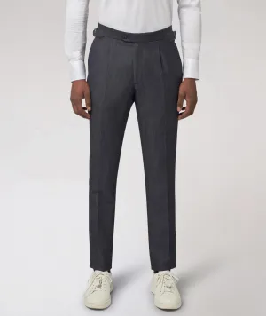 Dark Blue Denim Effect Chinos