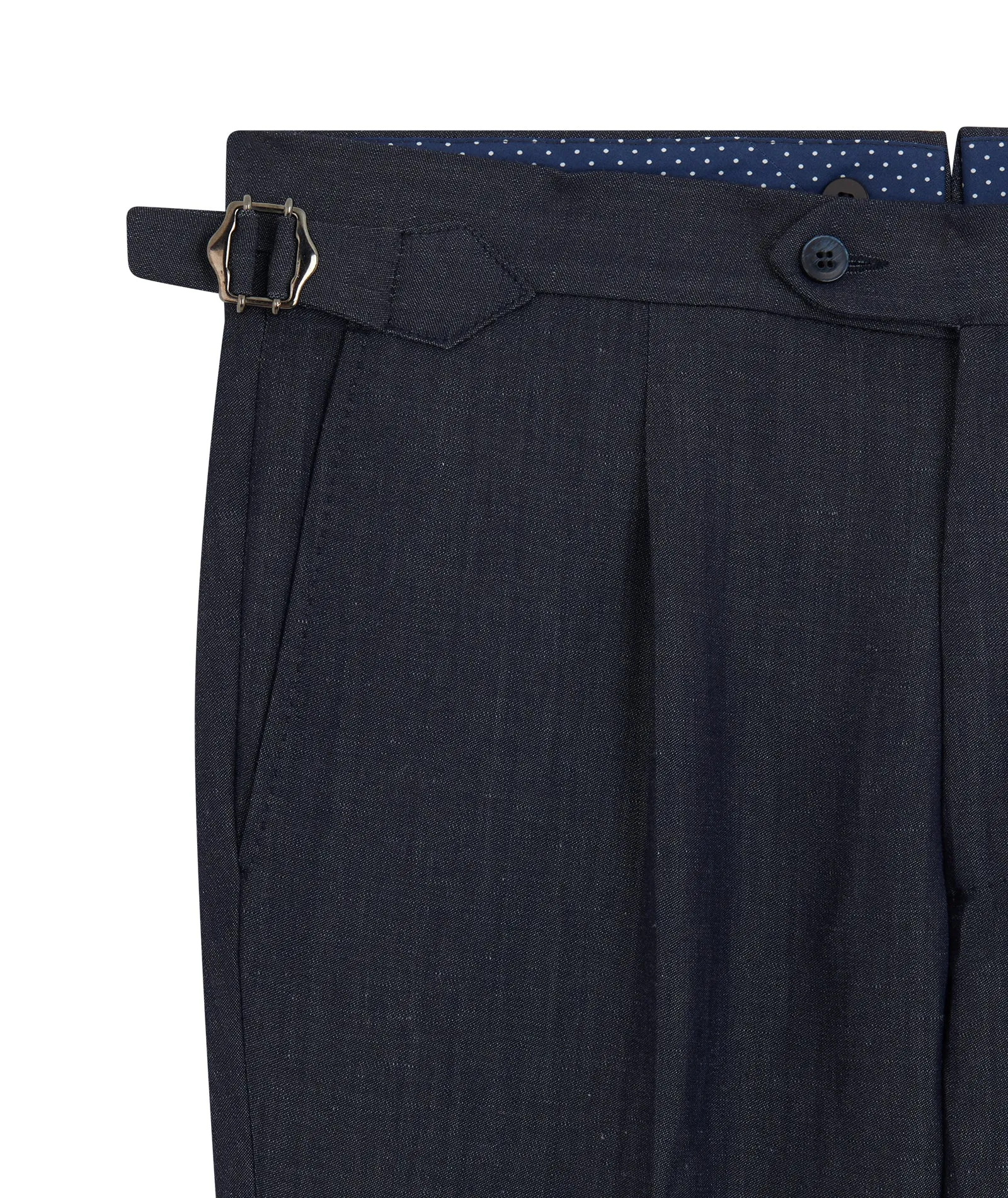 Dark Blue Denim Effect Chinos