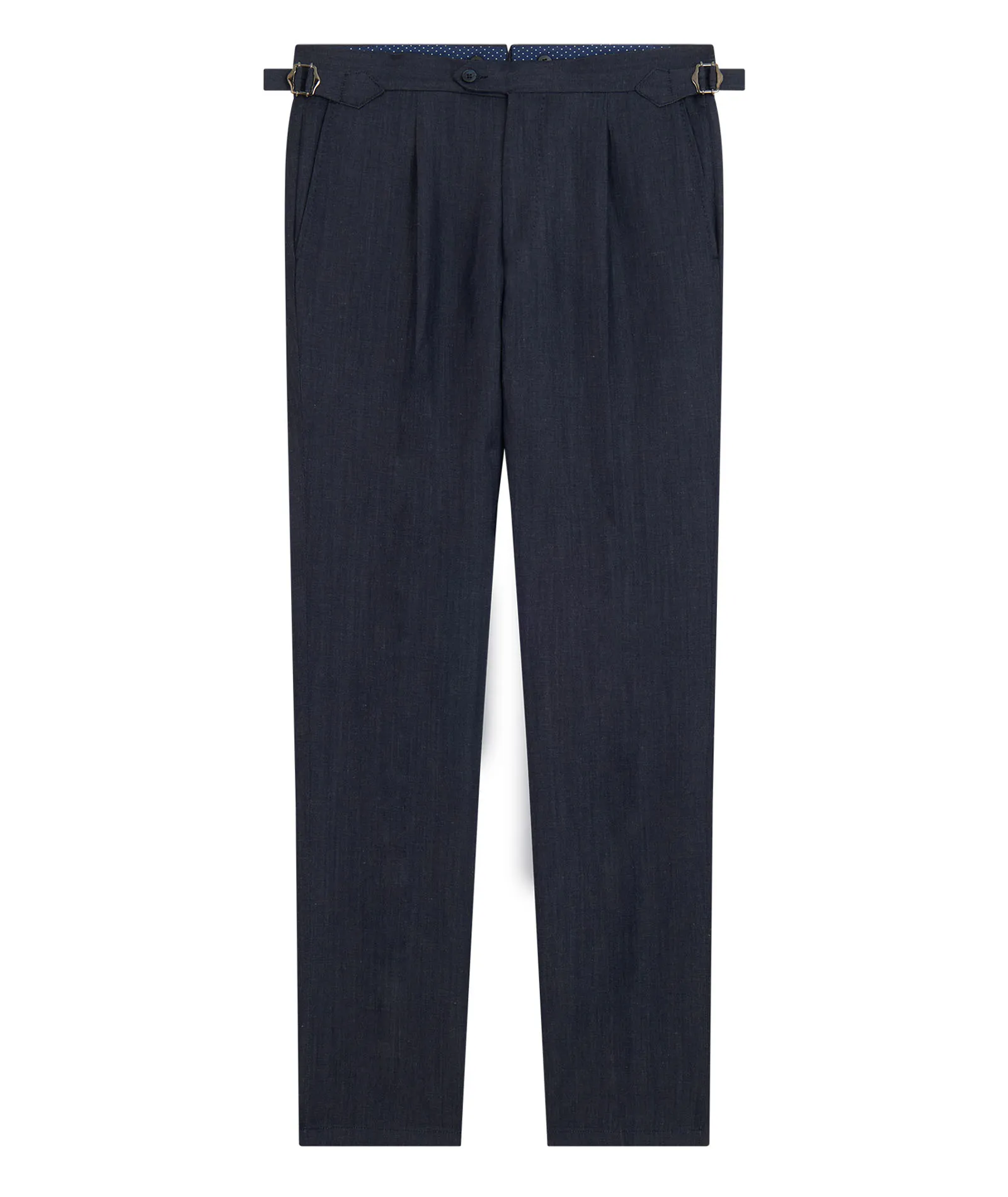 Dark Blue Denim Effect Chinos