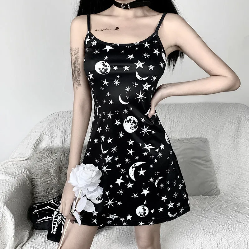 Dark print dress yc22959