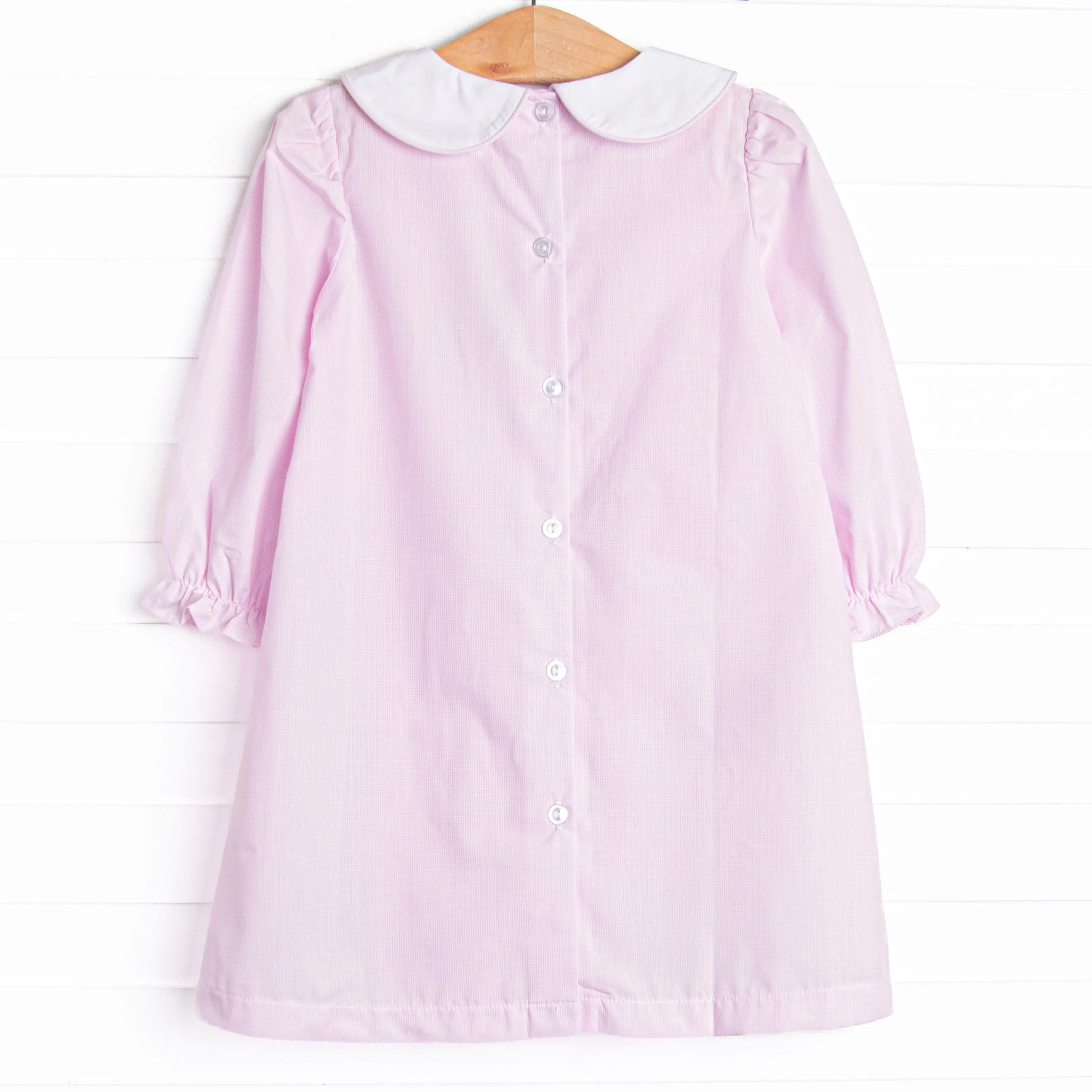 Day at the Park Applique Long Sleeve Dress, Pink