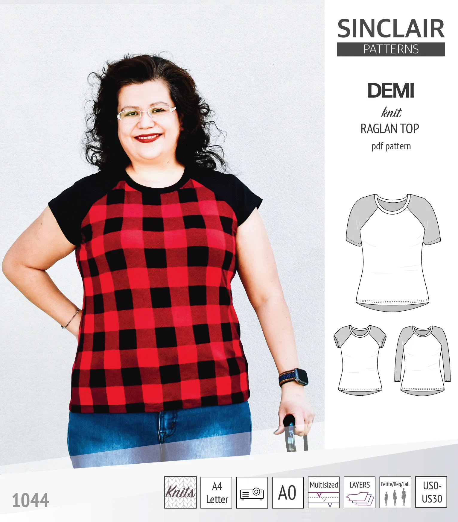 Demi classic raglan knit top (PDF)