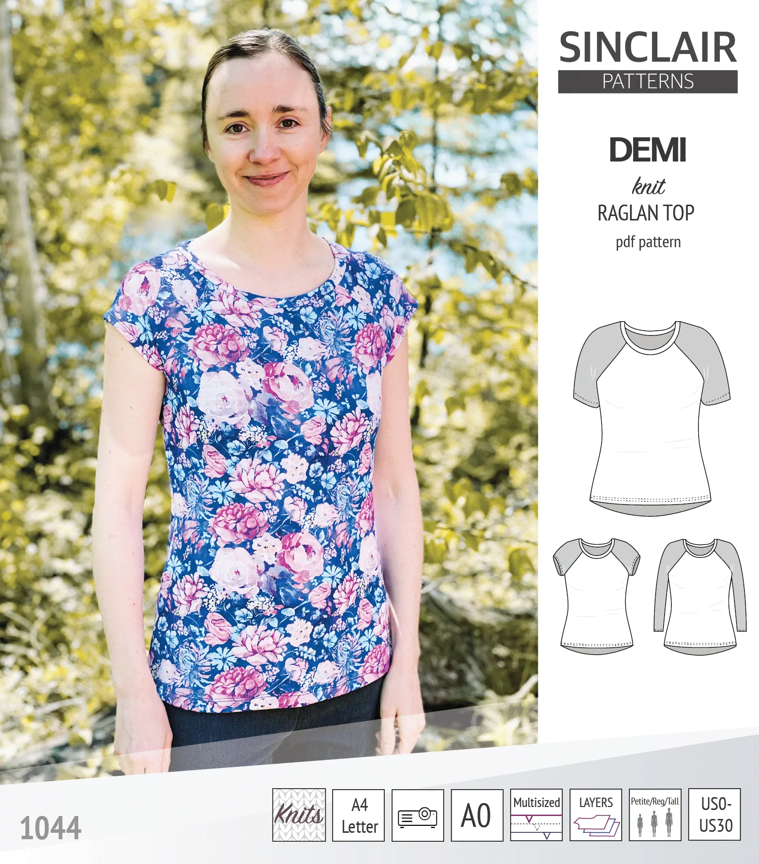 Demi classic raglan knit top (PDF)