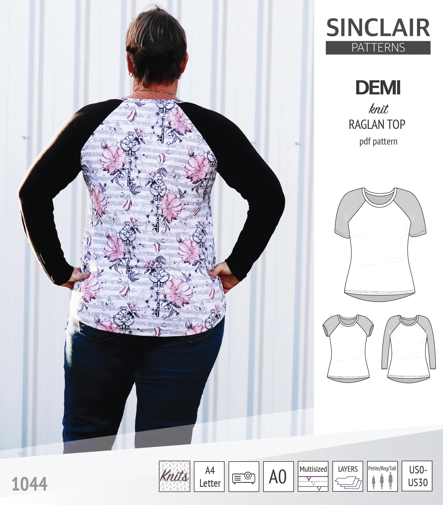 Demi classic raglan knit top (PDF)