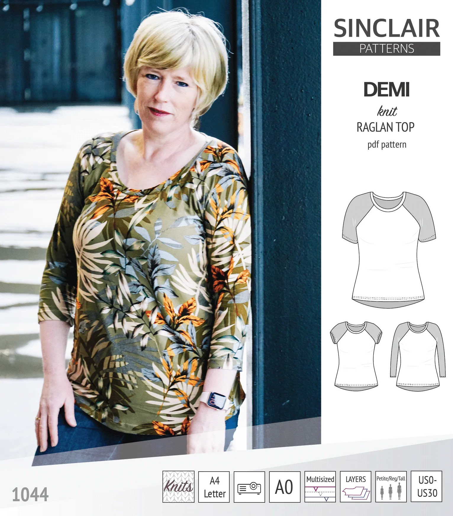Demi classic raglan knit top (PDF)