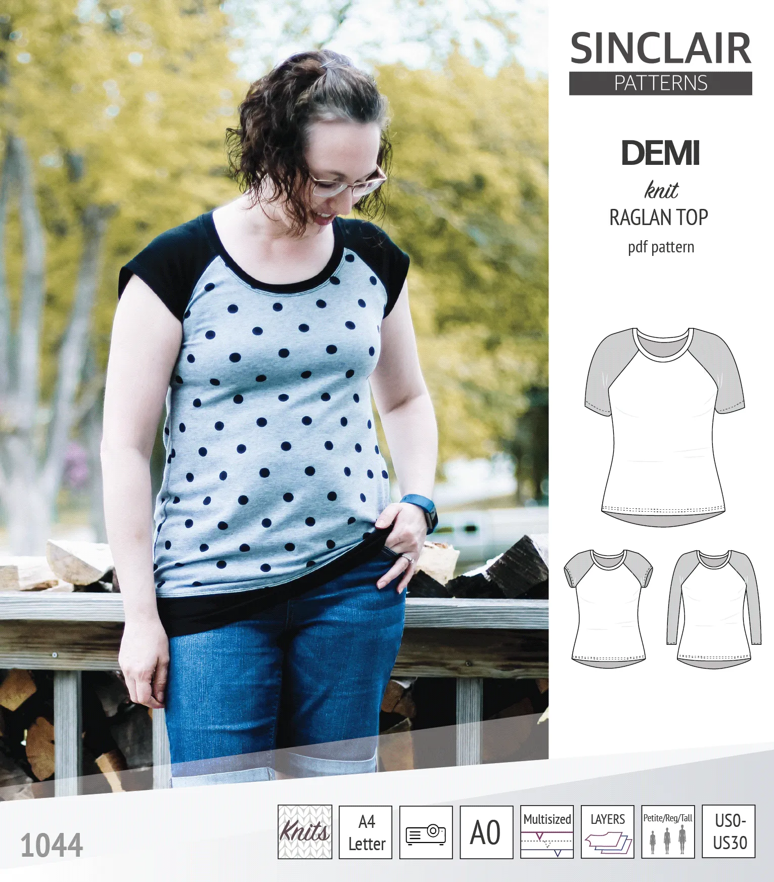 Demi classic raglan knit top (PDF)