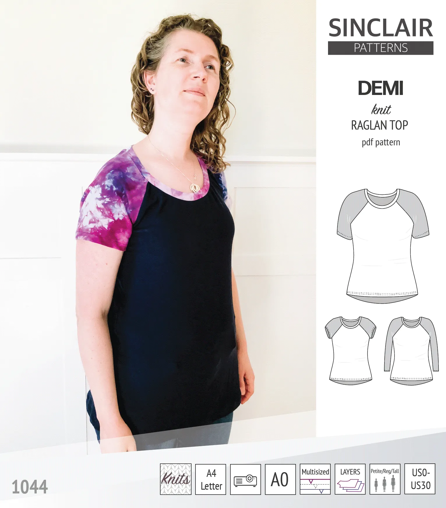 Demi classic raglan knit top (PDF)