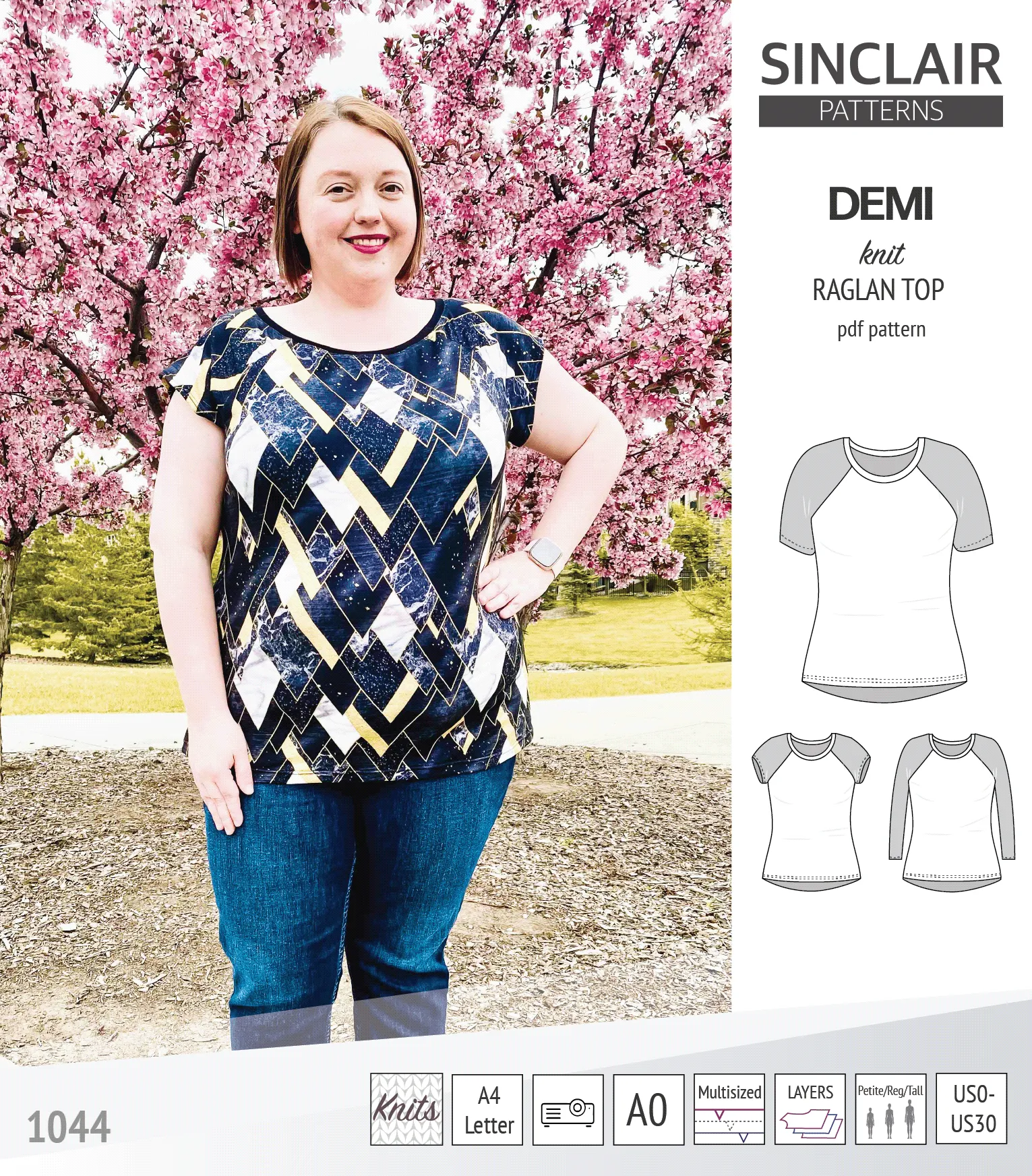 Demi classic raglan knit top (PDF)