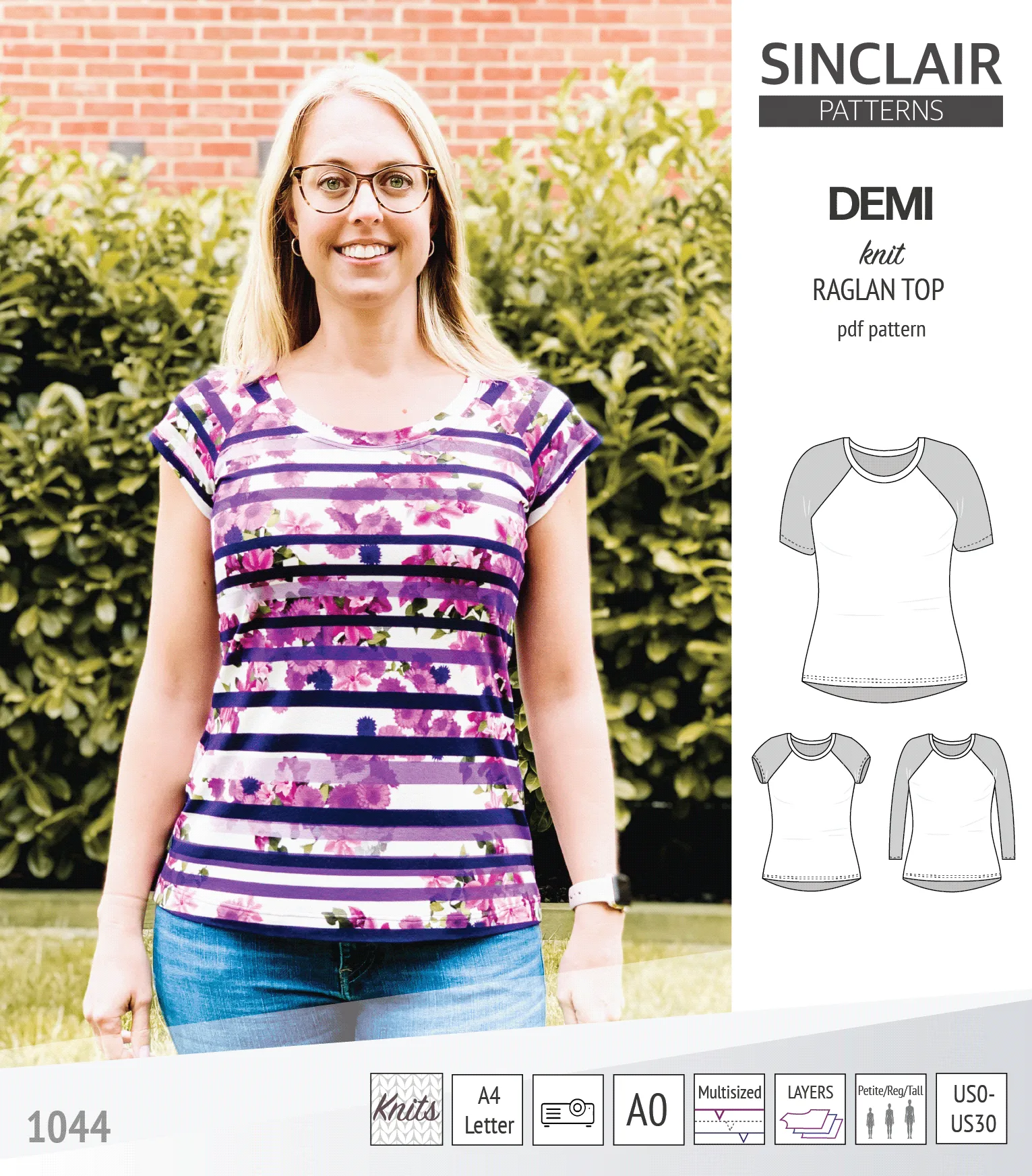 Demi classic raglan knit top (PDF)