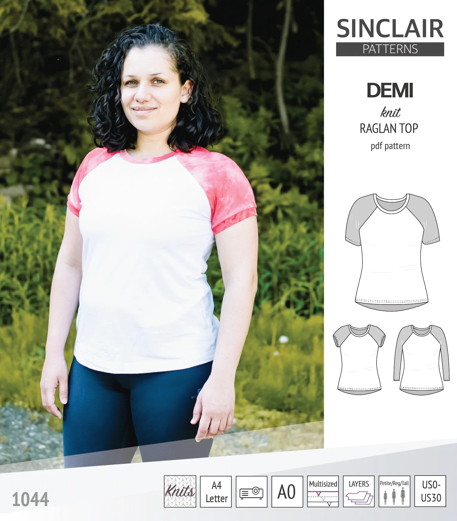 Demi classic raglan knit top (PDF)
