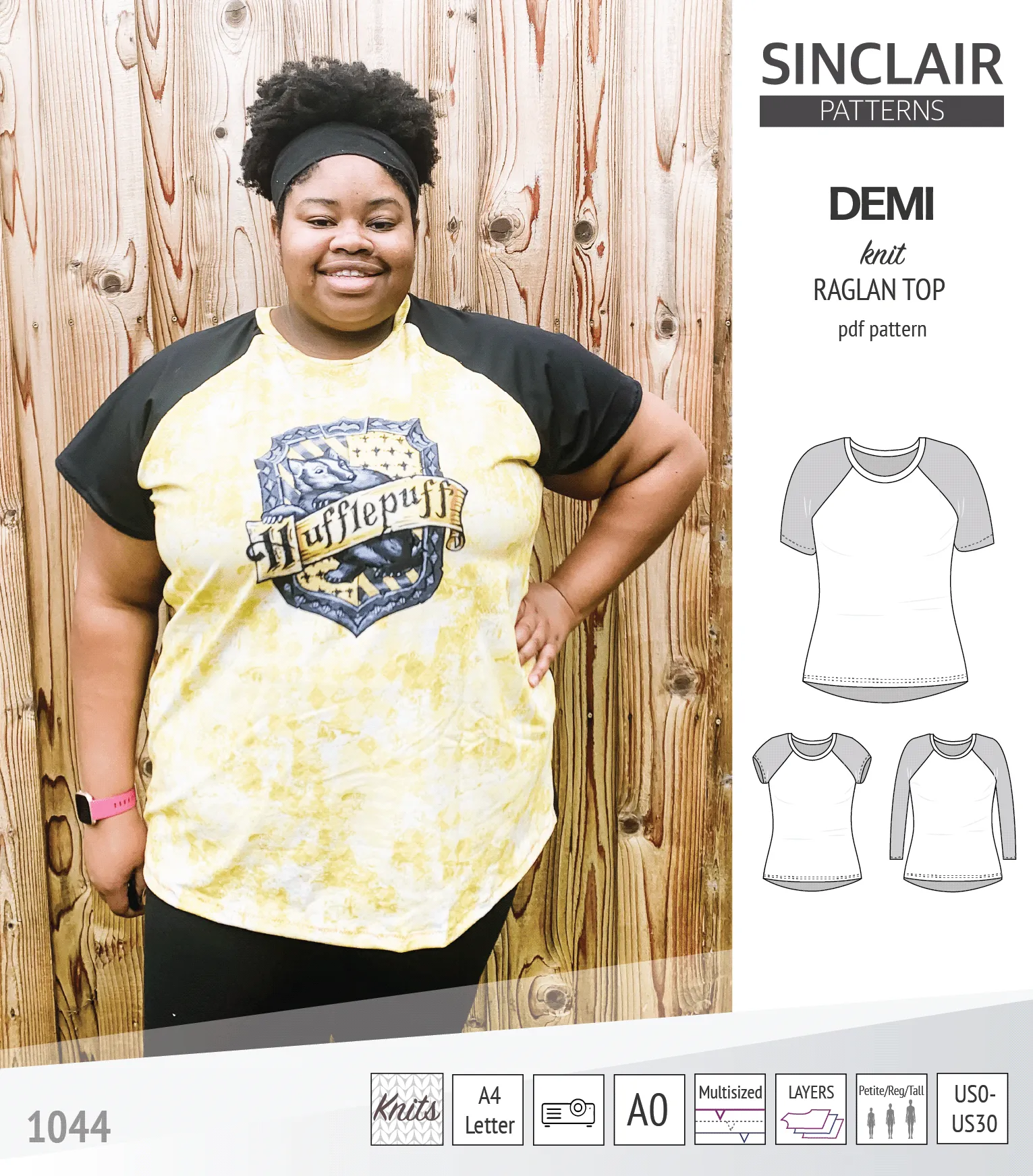 Demi classic raglan knit top (PDF)