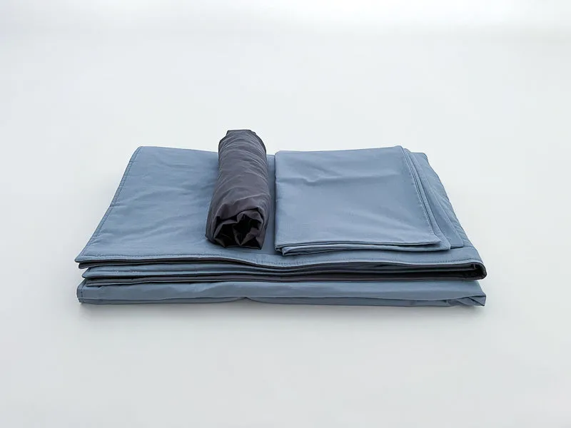 Denim Blue Coal Gray Toddler Crib Bedding Set