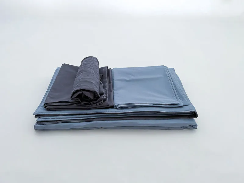 Denim Blue Coal Gray Toddler Crib Bedding Set