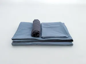 Denim Blue Coal Gray Toddler Crib Bedding Set