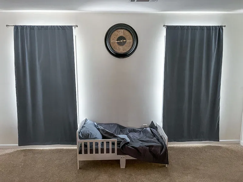Denim Blue Coal Gray Toddler Crib Bedding Set