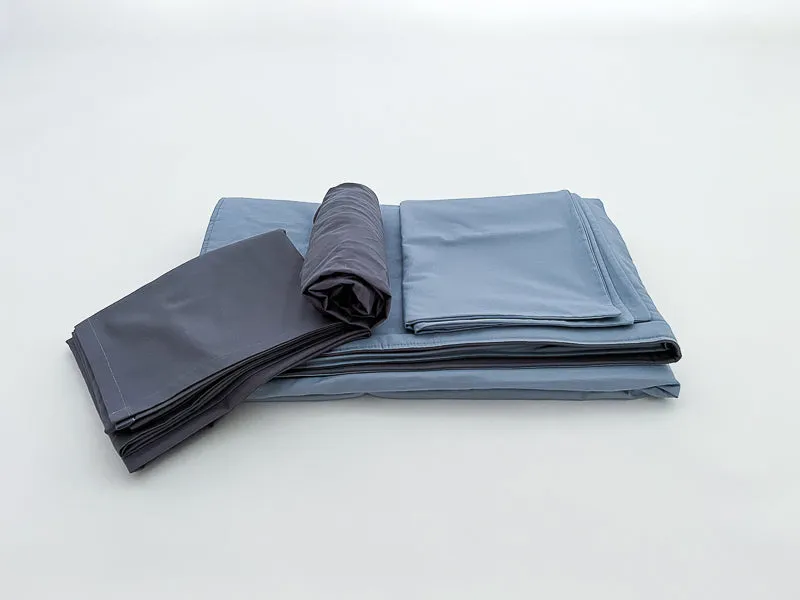 Denim Blue Coal Gray Toddler Crib Bedding Set