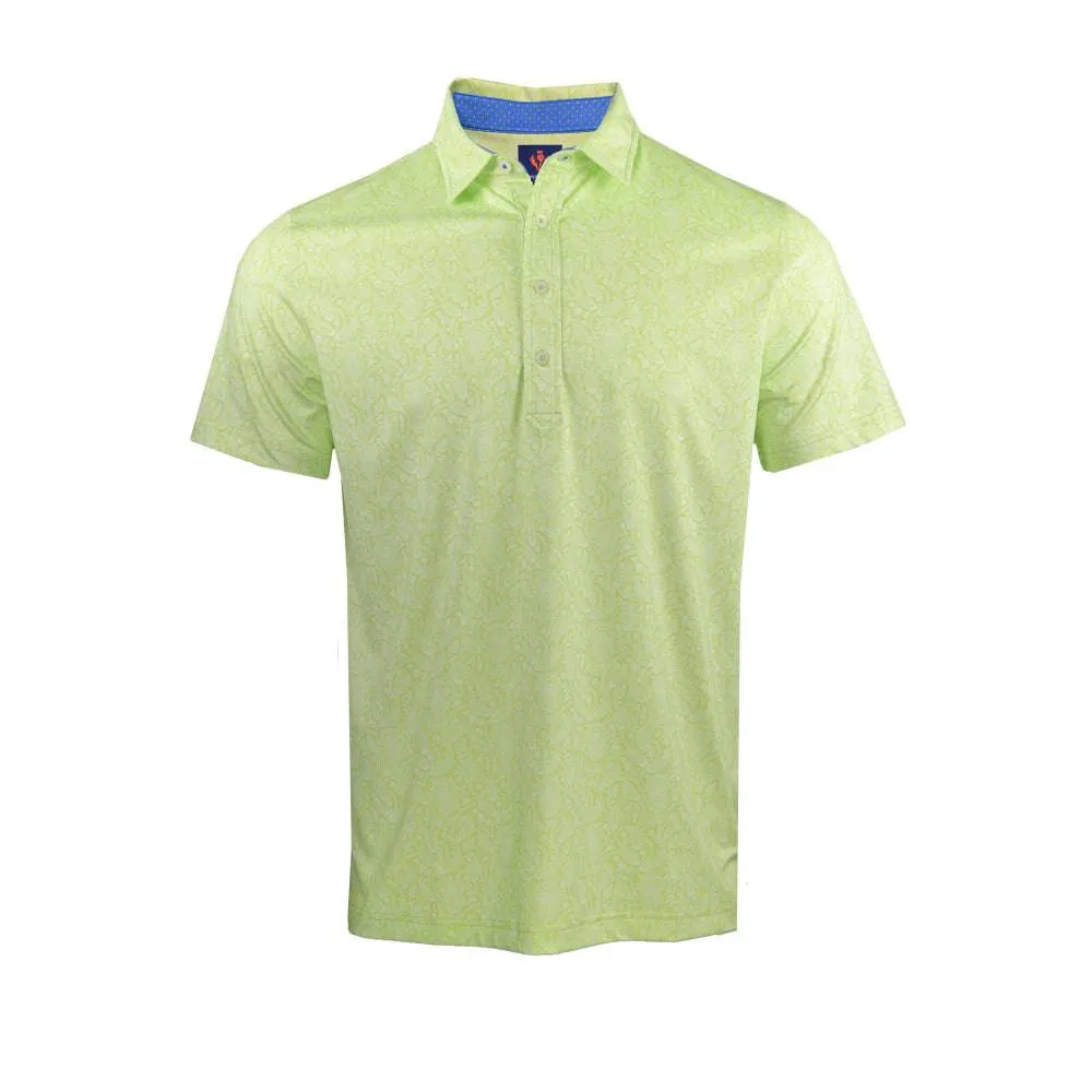 Donald Ross Mens Maxwell Sport Fit Polo - ALOE/COASTAL
