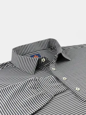 Donald Ross Sport Fit Mens Jackson Long Sleeve Sport Fit Polo - BLACK/GREY