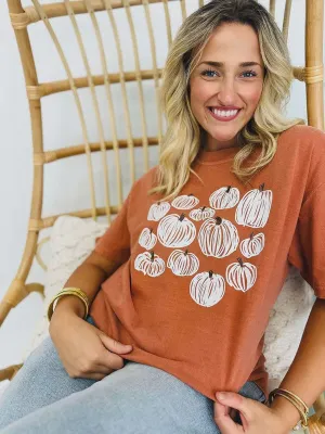Doodle Hand Drawn Pumpkin Tee