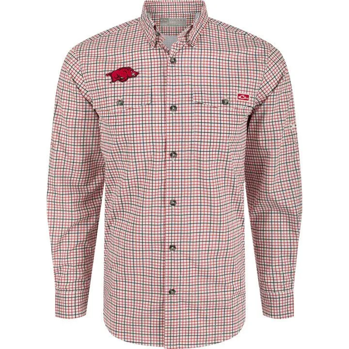 Drake Arkansas Frat Tattersall Shirt Long Sleeve