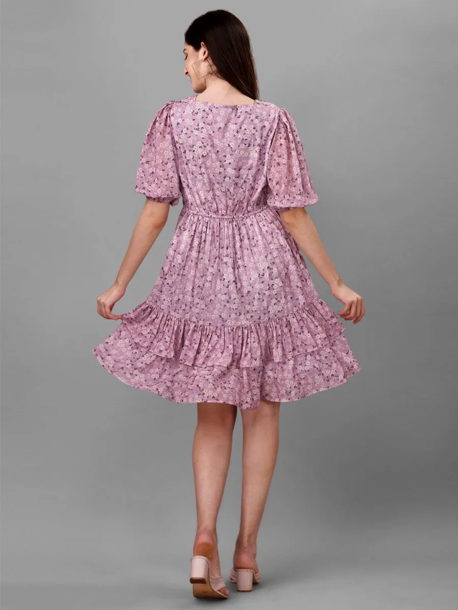 dresses for Women western wear Floral Pink