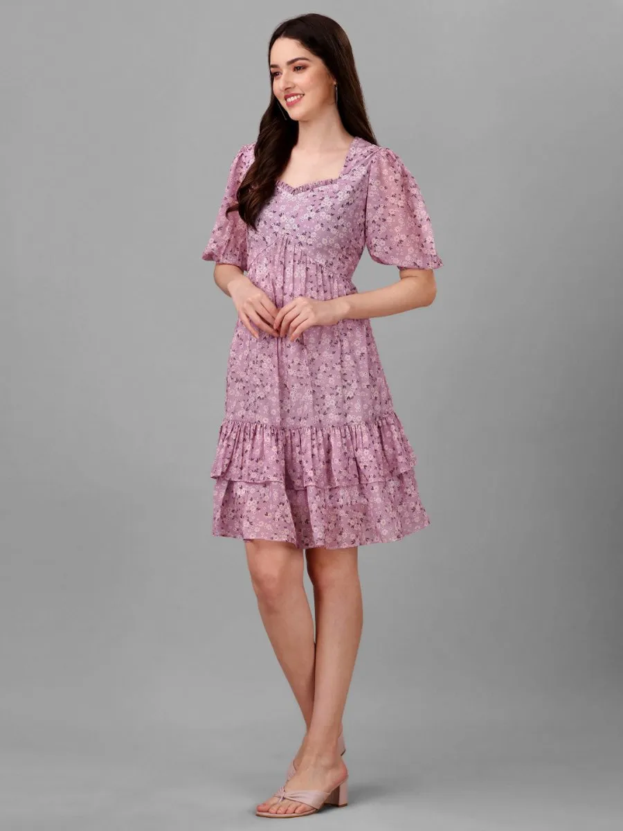 dresses for Women western wear Floral Pink