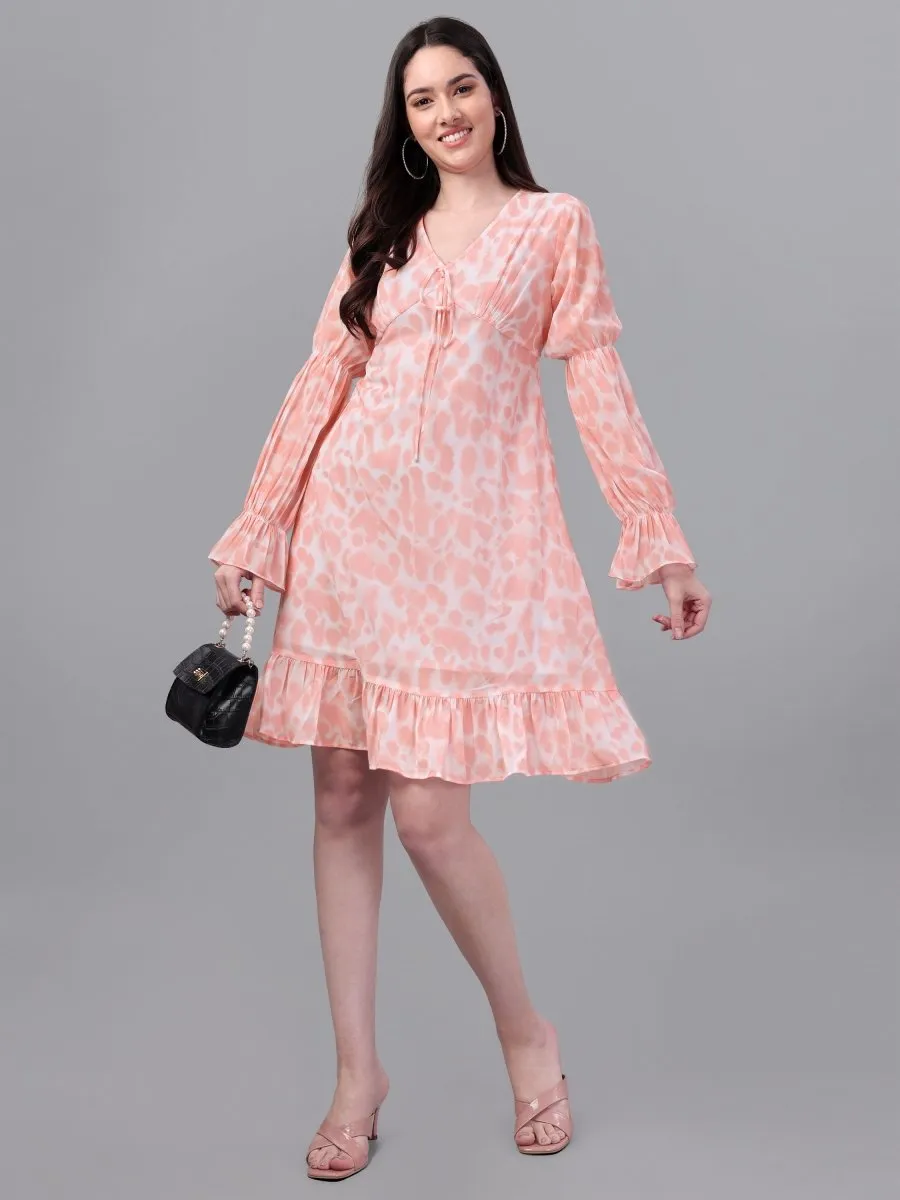 dresses for Women western wear Peach Color Dress