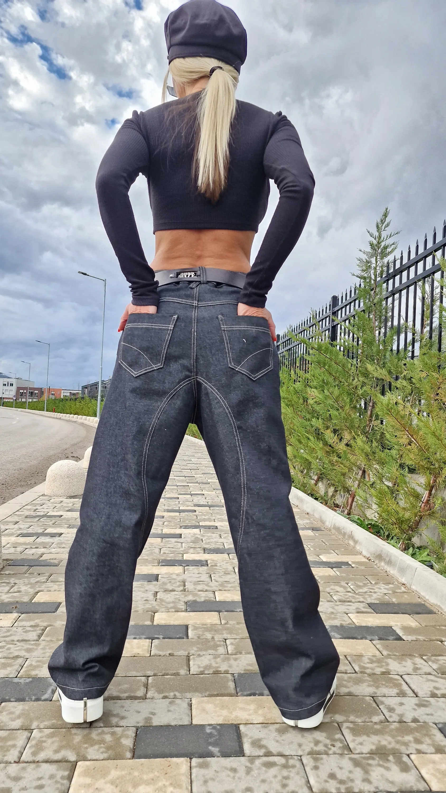Drop Crotch Pants, Denim Pants, Low Waist Pants, Loose Jeans , Extravagant Trousers, Avant-garde Pants, Gothic Pants, Black Denim Pants