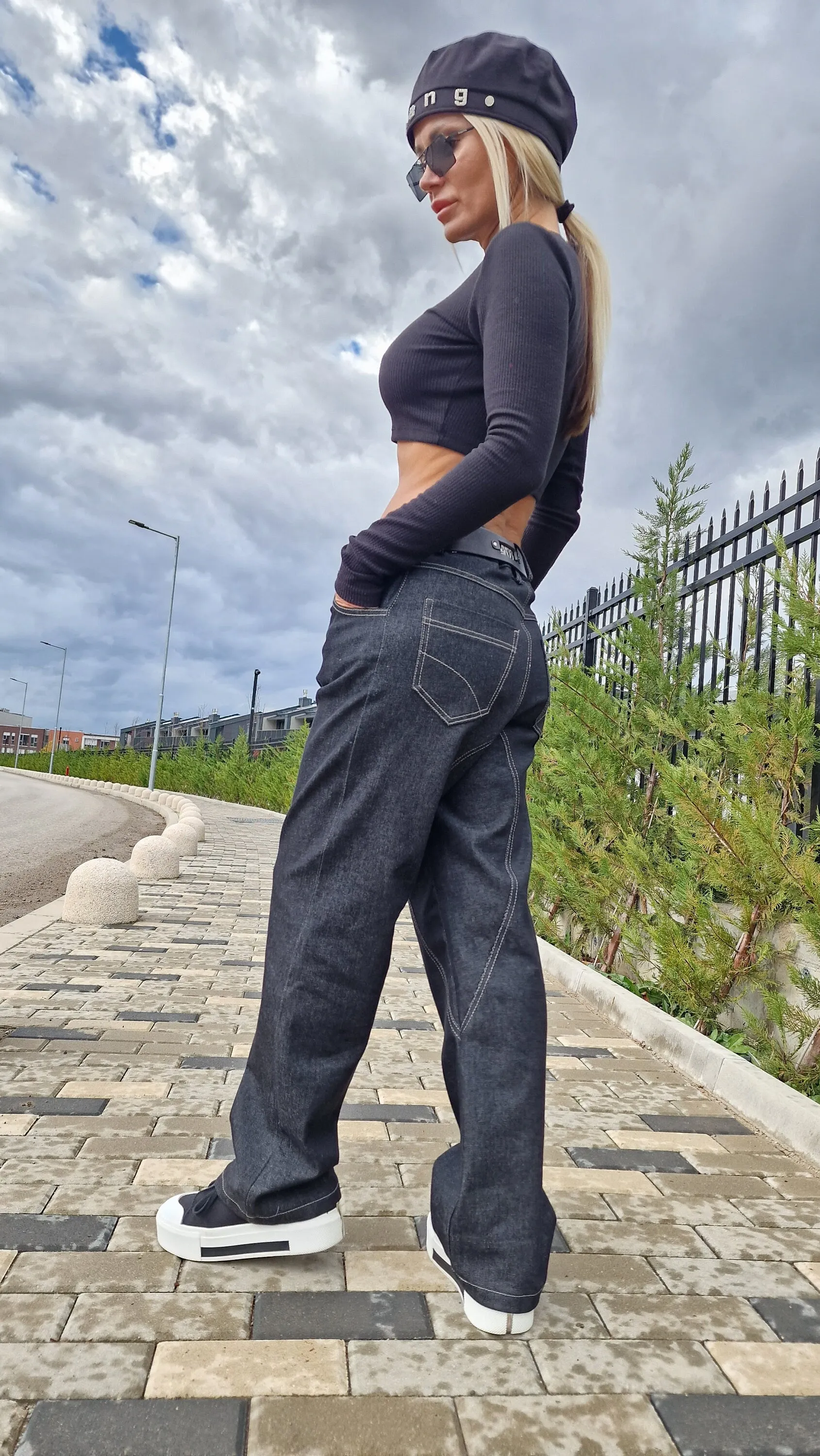 Drop Crotch Pants, Denim Pants, Low Waist Pants, Loose Jeans , Extravagant Trousers, Avant-garde Pants, Gothic Pants, Black Denim Pants